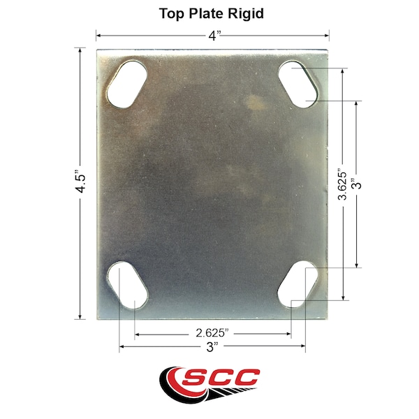 8 Inch Solid Polyurethane Wheel Rigid Caster with Ball Bearing